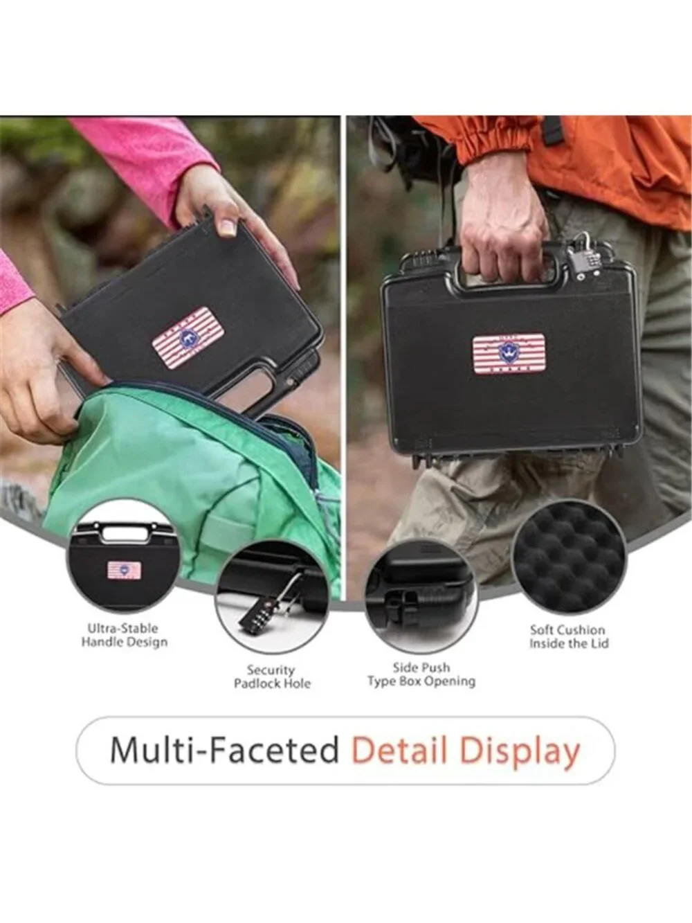 9mm Gun Case Lockable, TSA Approved Firearm Travel Case with 1 TSA Lock
